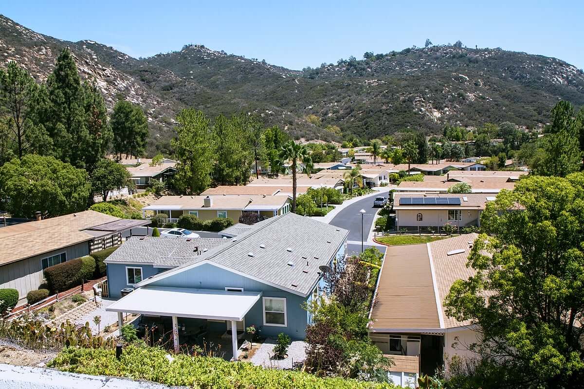 Manufactured home community with families