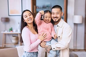 Happy family homeowners